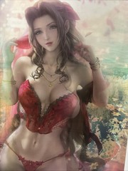 Final Fantasy Aerith Sexy 3D Lenticular Flip Effect 11 «x 17» Sakimichan Art