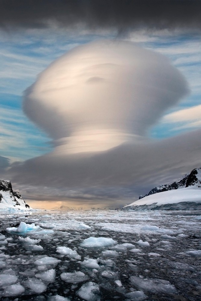 Lenticular Cloud Formation Over Antarctica Photo Art Print Poster 12×18