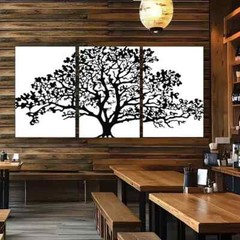 3pcs Black Tree Art Poster Dormitory Decoration Metal Print Ready to Hang Art