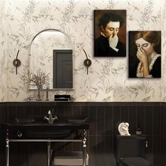 Funny Bathroom Wall Art Set of 2 – Retro Canvas Prints 8x10in Humor Decor