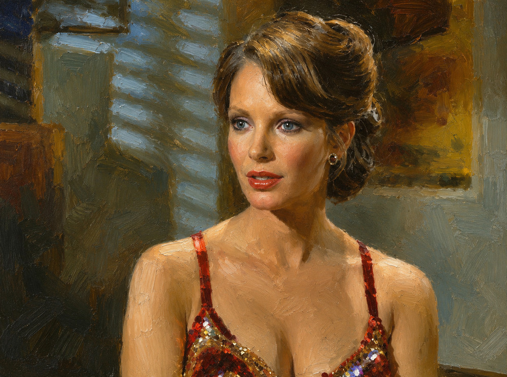 Charlie’s Angles Actress Jaclyn Smith Oil Painting Art Print Picture Poster