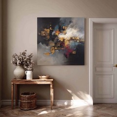 Modern Art Hand Painted Oil Painting Abstract Canvas Wall Mural Aesthetic Gray