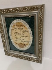 Inspirational Matted Oval Print Ornate Frame Wall Decor 13.5×11.5” Vintage Homco
