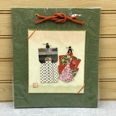 Shirokiya Japan Paper Craft Kimono Origami Doll Wall Hanging Card 8.5″