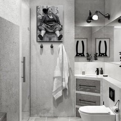 Funny Bathroom Wall Art Set of 2 – Black and White Vintage Humor Bathroom Wal…