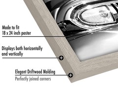 Americanflat 18×24 Poster Frame with Polished Plexiglass – 18X24, Driftwood