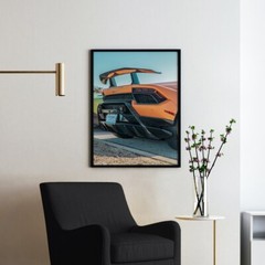 Lamborghini Rear View Sports Cars Wall Art Poster Print