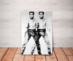 Double Elvis by Andy Warhol Canvas Print, Elvis Presley Vintage Pop Art Poster