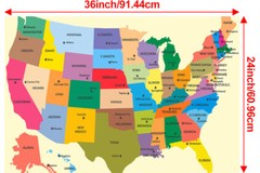 24»x36» United States Map US USA Administrative Poster Wall Chart Mural Decor