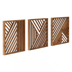 Barreda 12 In. X 12 in Natural Piece Wooden Wall Art Set