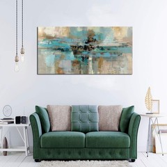 DZL Art A74762 Canvas Prints Abstract Wall Art Print Paintings Blue and Brown…