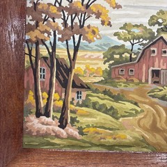 Vintage Country Barn/ Dairy Wooden Framed Print Rustic Farmhouse Wall Art Decor