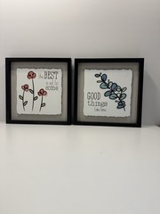 2 Pc 11.5 x 11.5 Framed Wall Art