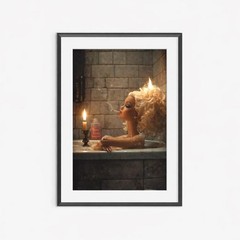 Barbie Doll Bath Scene Rolled Poster Candlelit Retro Bathroom Wall Art -Unframed
