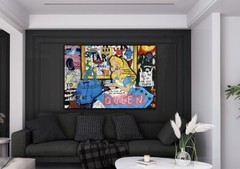 Pop Art Canvas Wall art Queen Princess Living Room Graffiti Mural Wall decor