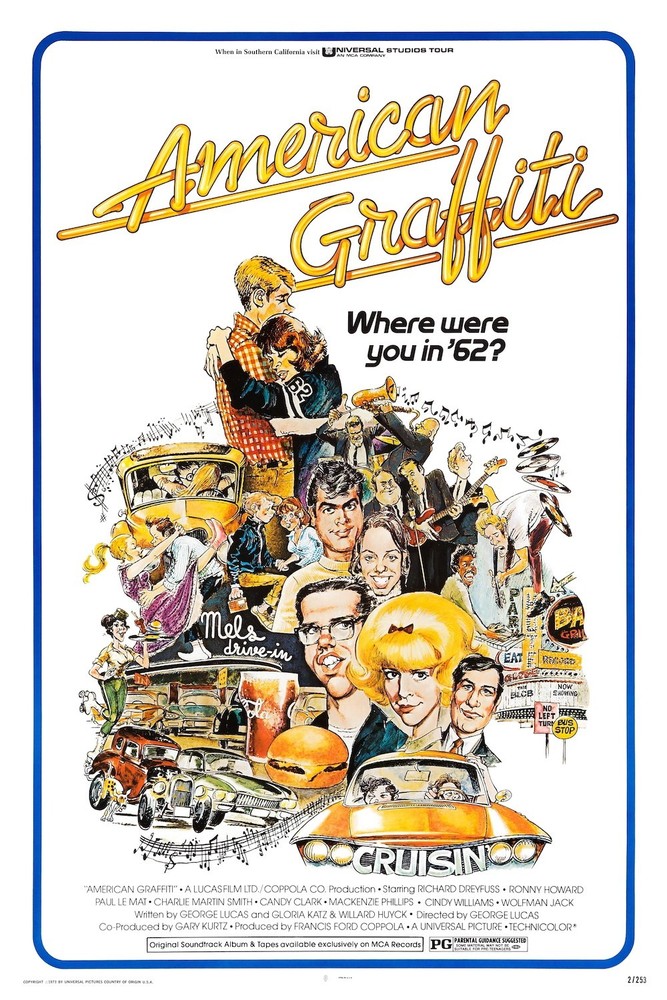 American Graffiti Movie Poster Print 12×18 24×36 Decor Art Theater