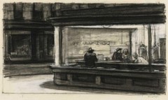Nighthawks Drawing : Edward Hopper : 1927 : Archival Quality Art Print