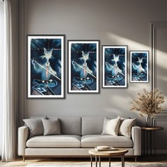 The Cat From The Wrong Side Of The Tracks | Midnight Paintings Framed Art Print