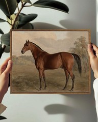 Framed Wall Art Vintage Wall Decor Horse Pictures Equestrian Canvas Art Retro…