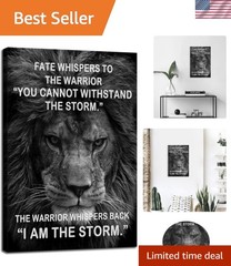 Lion Inspirational Canvas Office Print Wall Art Animal Motivational Picture I…