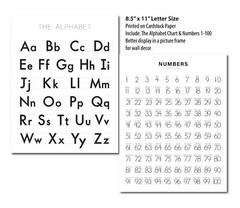 Alphabet Handwriting and Numbers 1-100 Printed Posters 8.5″x11″ Education Decor