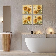 Yellow Sunflower Floral Painting Bundle