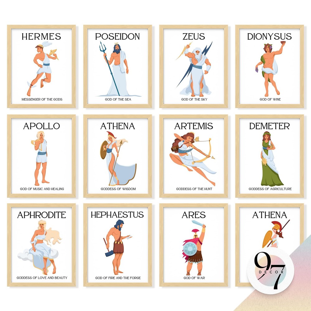 97 Decor Greek Mythology Decor – Ancient Greek God Posters, Greece Art Prints…