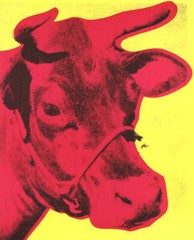 ANDY WARHOL Cow Pink on Yellow, 1966 (small) 33.5″ x 21″ Poster 1992 Pop Art