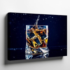Crystal-clear Glass Tumbler Overflows With Amber Whiskey, Its Surface Wall Art
