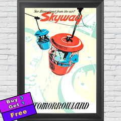 Skyway Attraction Poster 12″x18″ Disneyland Tomorrowland