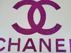 Glitter wall art magenta,Glitter wall decor,Glitter artwork white size 45×30 in