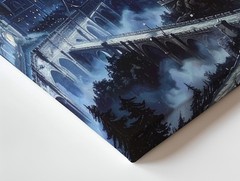 Canvas Moonlit Fantasy Wall Art Architecture Dark Cityscape Illuminated Bright