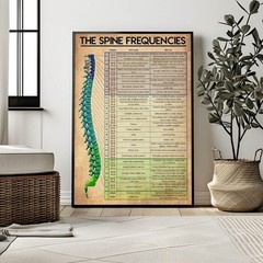 Spine Frequencies Poster, Spine Anatomy Poster, Human Spine, Chiropractor Gift