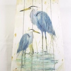Wall Art Prints Blue Heron Duo by Arnie Fisk, Animals Decor, 16″ x 24″