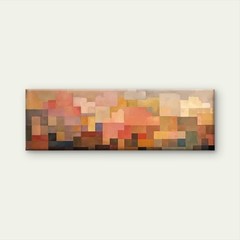 Panoramic Abstract Geometric Color Blocks Canvas Print Wall Art Home Decor