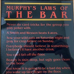Murphys Laws Of The Bar Framed Vintage Humor Print Wall Art