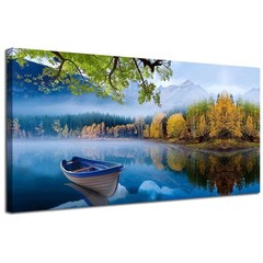 Blue Lake Canvas Wall Art 40″x20″ Framed