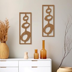 Zzbakress 2 Pcs Mid Century Wall Decor Wooden Mid Century Modern Decor Modern Ar