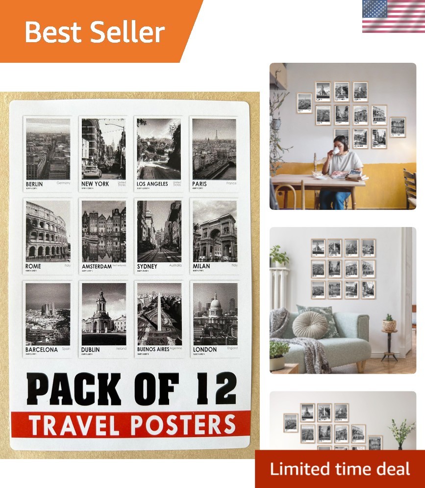 12 Decor – Black and White Photography Wall Art/Famous Architecture Landscap…
