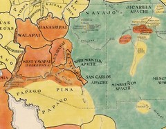 1950 Map US & Mexico Indigenous Language Groups Native American Poster Print