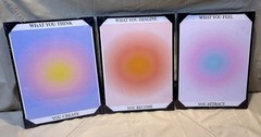 3pc Aura Gradient Framed Canvas Wall Art 12x16in Black Frame