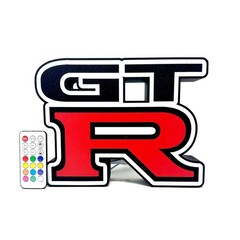 Nissan GTR Logo LED Light Up Sign, Nissan GT-R Super Car Racing Garage Sign, JDM