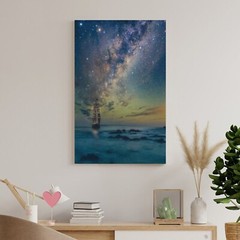 Landscape Poster Starry Unframed Interior Canvas Wall Art 12×18 Inch 1-Piece