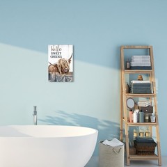Rustic Highland Cow Art: Waterproof Farmhouse Canvas for Cozy Spaces – 8×12
