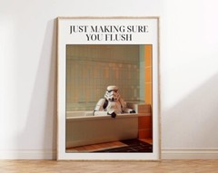 Flush Reminder Storm Trooper Bathroom Print Star Wars Bathroom Print Funny