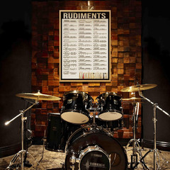 Rudiment Chart Poster, Drum Rudiment Reference Guide Canvas Wall Art, Music Wall