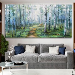 Landscape Wall Art Large Living Room Bedroom Wall Decor White Birch Tree Canv…