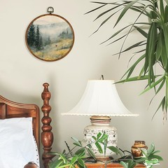BCUANGD Vintage Forest Round Wall Art Decor – Retro Floral Botanical Wall Art…