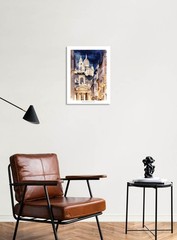 Set of 2 Paris Sacre Coeur Cathedral Montmartre Watercolor Wall Art Print 12X16″