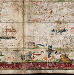 1519 Mediterranean Sea Map Portolan Chart Coastal Nautical Atlas Wall Art Poster